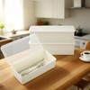 3Pcs Flatware Tray with Lid and Drainer, Plastic Silverware Storage