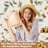 Wooden Money Box Money Bank, Clear Countdown Money Saving Box