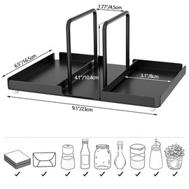 Niciksty Napkin Holder with Salt and Pepper, Metal Napkin Holder for Table, Upright Napkin Dispenser, Modern Napkin Dispenser for Table(Not Including Salt and Pepper Shakers)
