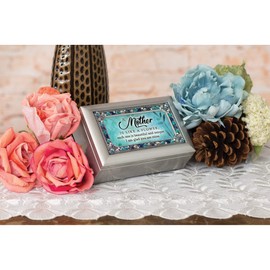 Cottage Garden Mother You are Beautiful Brushed Silvertone Jewelry Petite Music Box Plays Wind Beneath My Wings