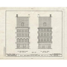 Historic Pictoric : Blueprint HABS Mass,13-BOST,118- (Sheet 3 of 3) - Quincy Market, South Market Street, Boston, Suffolk County, MA 24in x 18in