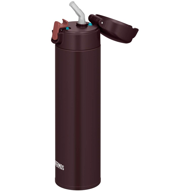 THERMOS Vacuum Insulated Straw Bottle 450ml Brown for Cold Preservation