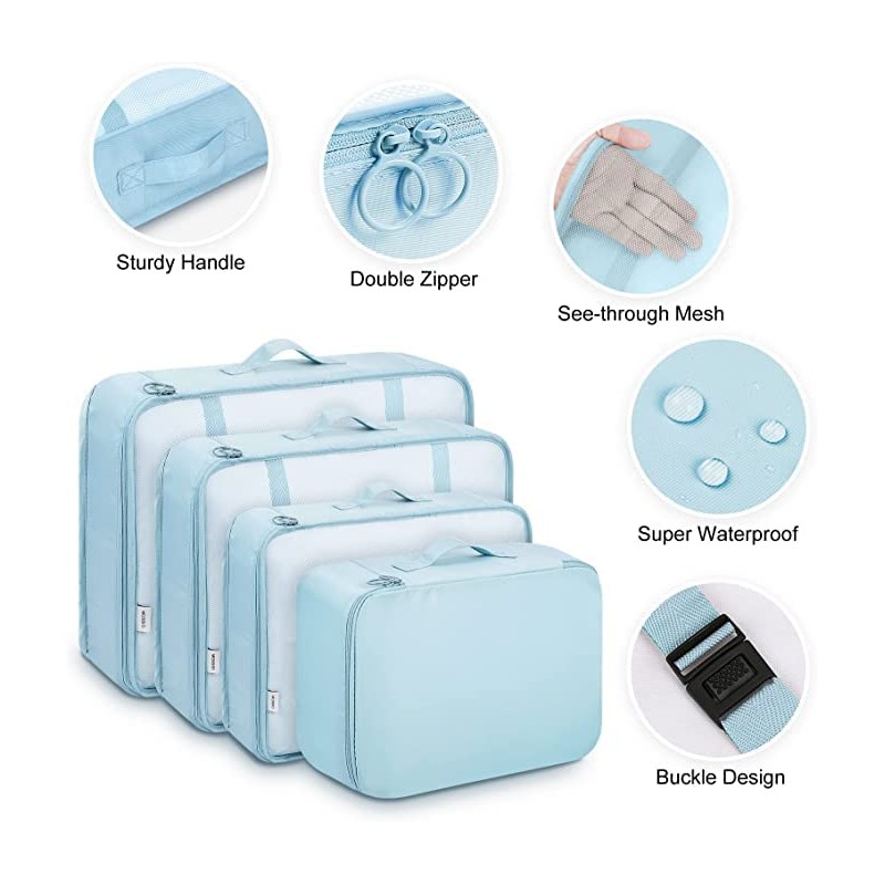 Packing Cubes, 9 Set Packing Cubes with Shoe Bag &
