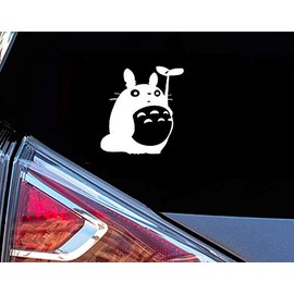 H-TRADINGS Totoro Studio Ghibli White 5 Inches Approx Cars Walls Helmets Toolbox Laptop Die-Cut Vinyl Stickers Decals Vans SUV Trucks Windows Bumper