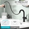 KENES Pull Down Bathroom Faucet with Sprayer, Matte Black Single