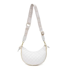 myfriday Leather Crossbody Hobo Bag for Women Lightweight Crescent Travel Sling Shoulder Bag with Removable Strap