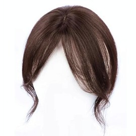 Women's Wig, One Touch Oyare Wig, Women's Hair Piece, Bangs, Middle Part, Fluffy, Hair Volume, Cover, Bangs, Piece, Wig Piece, Hidden Gray Hair Partial Wig Whole Cover (Dark Brown)