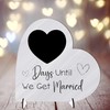 Wedding Countdown Plaque - Medium MDF Wood Heart-Shaped Keepsake -
