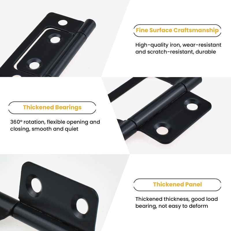 Aifeier ET 8 Pcs Non-Mortise Door Hinges, 2 x 0.9