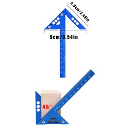 Measuring Tool Carpenter's Ruler, 45° 90° Line Ruler Made of Aluminium Alloy, Aluminium Alloy Centring Gauge, Centre Finder, Centre Gauge, Suitable for Woodworking Measurement, Drawing, Measuring