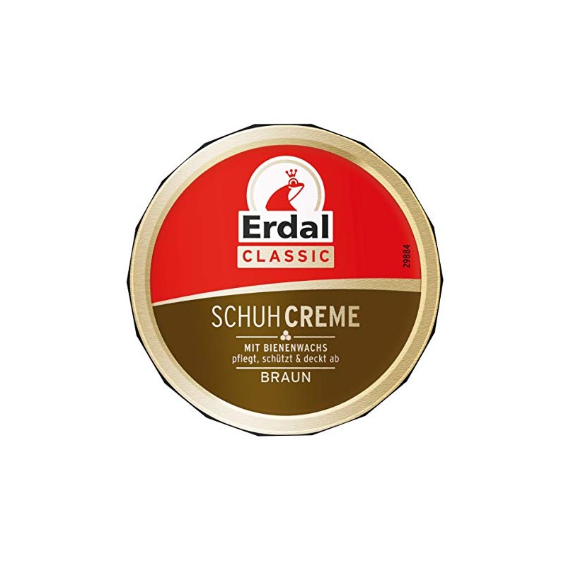 Erdal Brown Shoe Cream with Beeswax Nourishes and Nourishes Leather