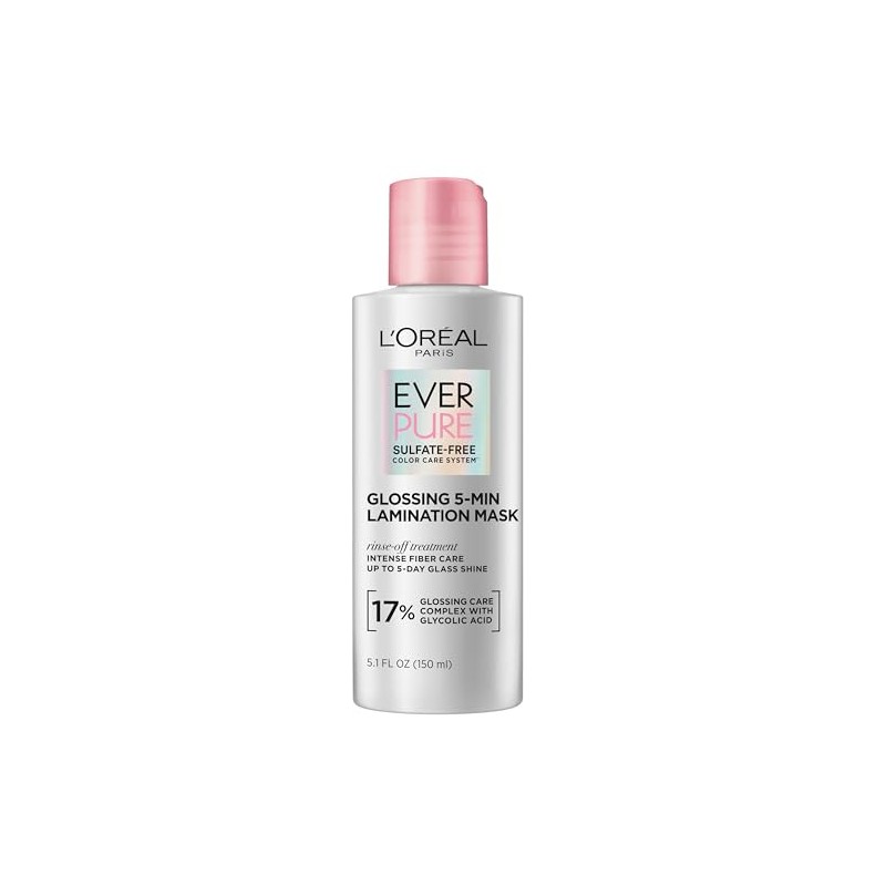L'Oreal Paris Mascarilla Capilar Laminada Brillante Con Ácido Glicólico, Tratamiento