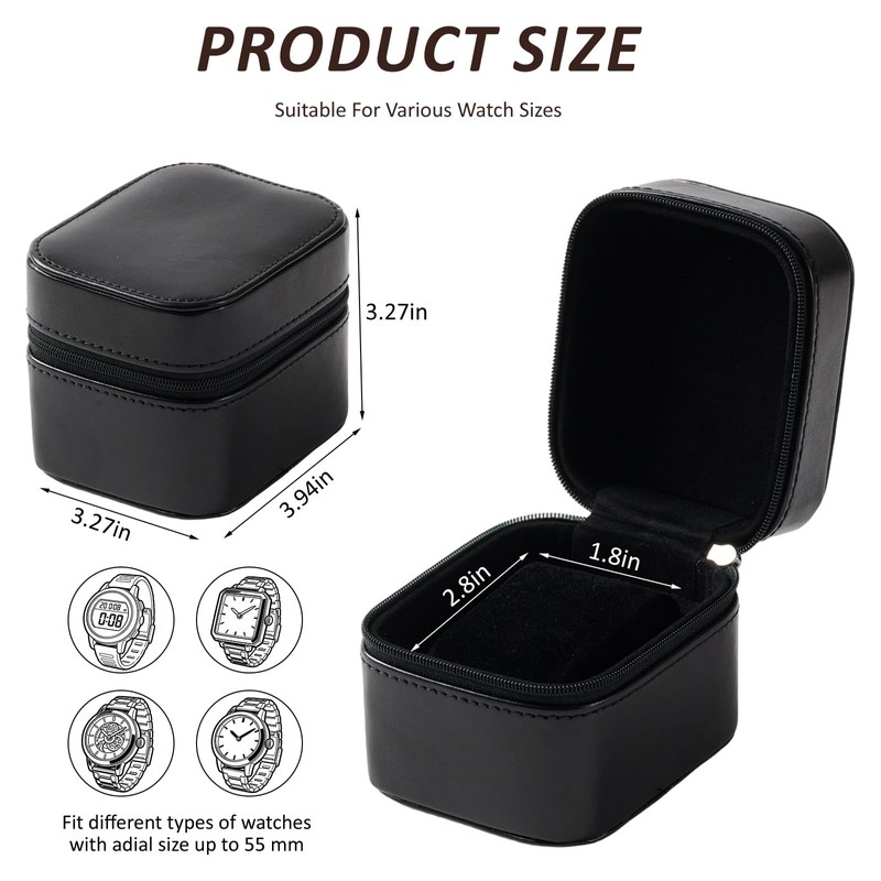 Yaliang Single Watch Box, Compact PU Leather Protective Box with