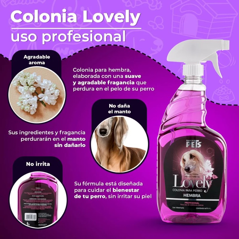 Colonia Lovely Uso Profesional 1 Lt Para Perros