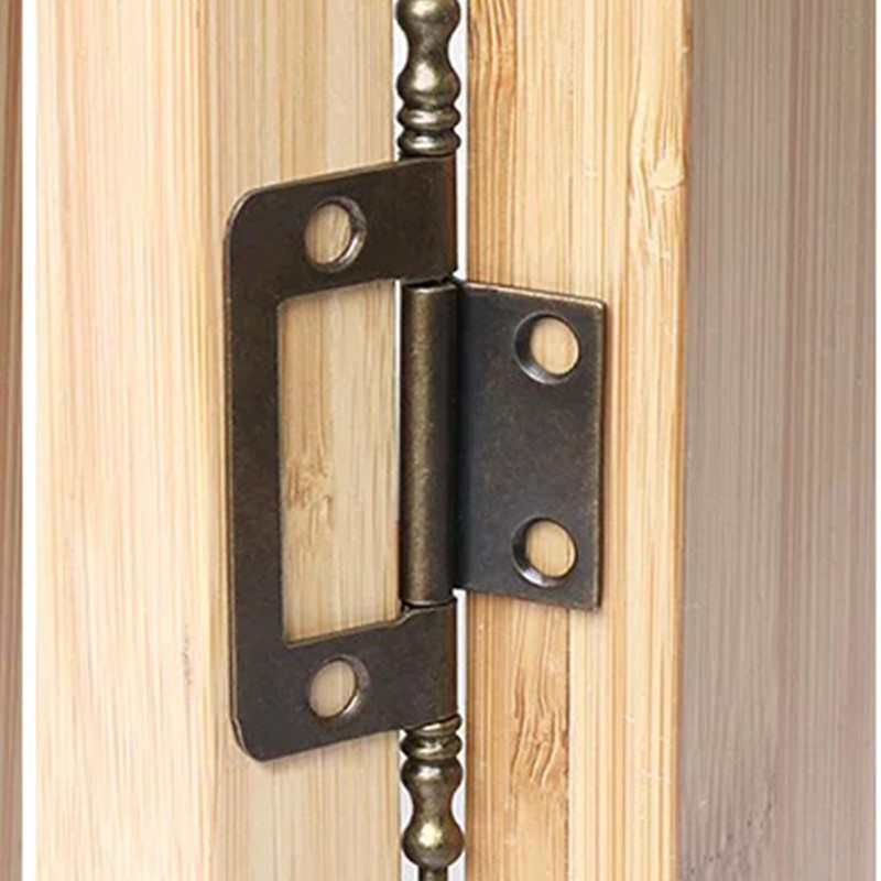 Leliafleury 4Pcs Flush Door Hinges 2 Inch Cabinet Mute Hinges