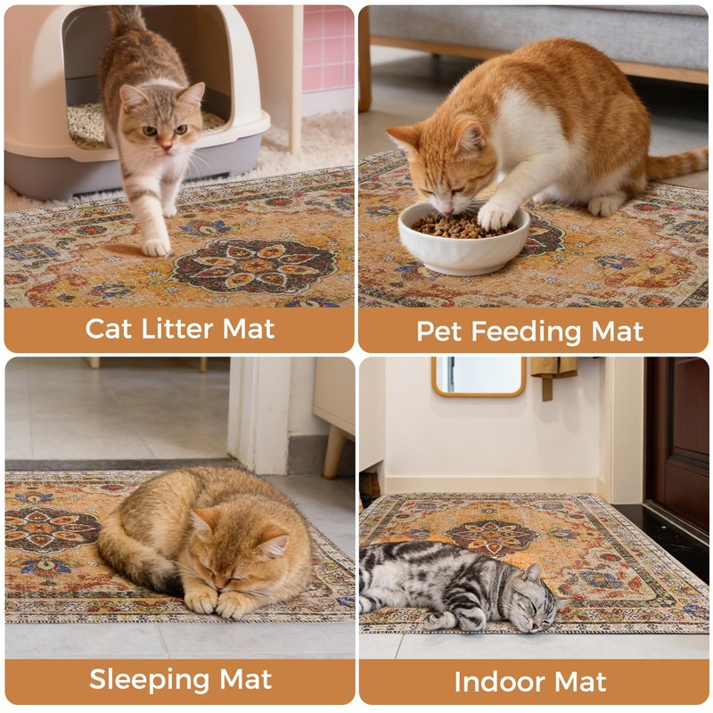 Homimp Cat Litter Mat, Litter Trapping Mat 2 Pack, Contains