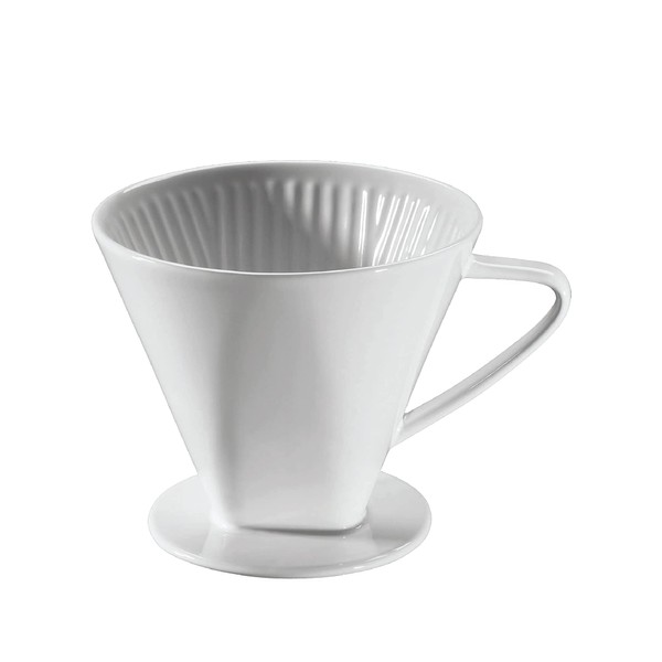 Cilio C105179 Porcelain Coffee Filter/Holder Pour-Over, 6/Large, White