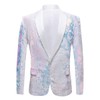 PYJTRL Men Fashion Velvet Sequins Floral Pattern Suit Jacket Blazer