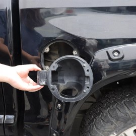 carmotion88 Alloy Car Fuel Gas Tank Gate Theft Lock Cover Trim For Toyota Tundra 2007-2021