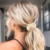 BARTOSI Pearl Hair Scrunchies Champagne Beaded Hair Ties Elastic Ponytail