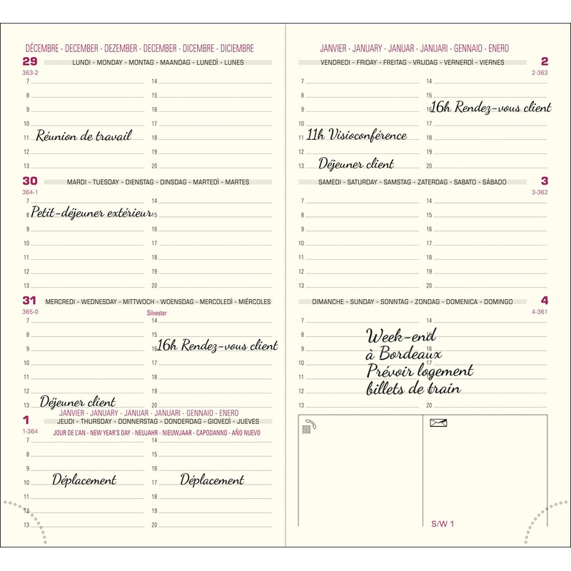 Exacompta Internal Refill for Eurotime 16 Diary, Jan to Dec