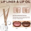 HOSAILY Double-ended Lip Liner with Clear Lip Oil, Moisturizing High
