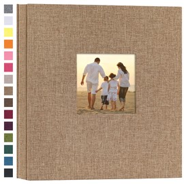 potricher Linen Hardcover Photo Album 4x6 1000 Photos Large Capacity for Family Wedding Anniversary Baby Vacation (Khaki, 1000 Pockets)
