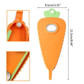 QOWIJEX 1 x bottle opener for seniors, can opener with cap, 2-in-1 lid opener, screw jars, screw cap opener, aid weak hands, arthritis, carrot shape