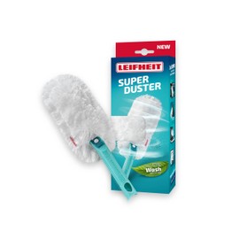 Leifheit Superduster Duster, Washable Microfibre Dust Textile for Quick Dust Removal, Dust Wipe in Corners and Recesses, Dust Removal Car, Compatible with Click System
