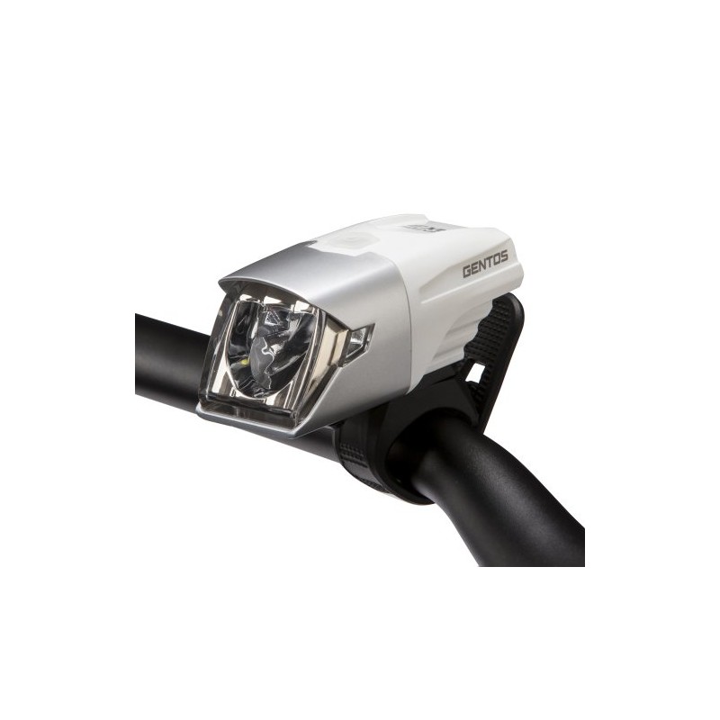 GENTOS(ジェントス) USB充電式バイクライト AX 003MW 【明るさ90ルーメン/実用点灯3.5時間】 メタルホワイト AX-003MW ANSI規格準拠