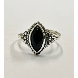 VIE Harlequin Marquise Cluster Ring, Black Agate