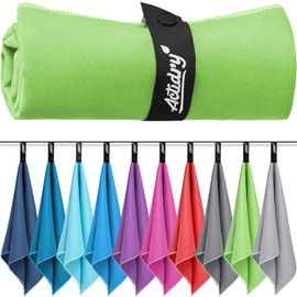 Actidry Microfibre Towel - light and absorbent - 9 colours S M L XL sizes - great for beach, sports and outdoor activity - L (90 x 180 cm) 1 piece - green