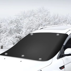 Magnetic Car Windshield Cover for Sun, Snow & Frost Protection – Lightweight Polyester Sunshade for Outdoor Parking