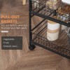 Walnut 3-Tier Modern Kitchen Trolley Versatile Portable Storage with Eco-Friendly