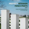 Rectoo (10 Pack) 5X5 Vinyl Fence Post Caps, White PVC,