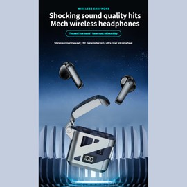 Cool mecha-style GT02 long-lasting best-selling semi-in-ear wireless BT headset