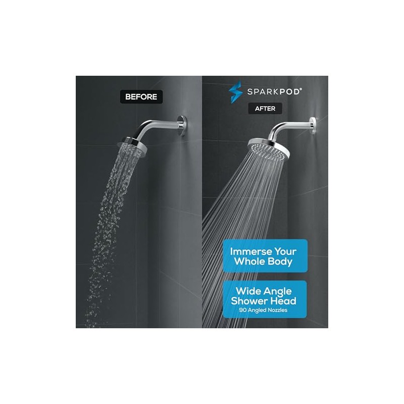 SparkPod Shower Head - High Pressure Rain - Luxury Design