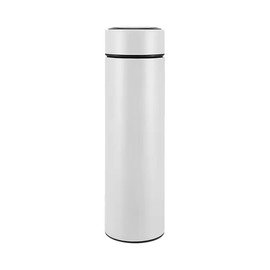 Water Bottle with LED Temperature Display, Double Walled Vacuum Insulated Water Bottle,Stainless Steel (White)