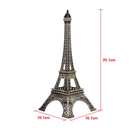 Dekaim Eiffel Tower Architecture Model, Antique Bronze Paris Eiffel Tower Statue Vintage Alloy Model Decoration(25cm)