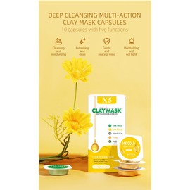 LFuTPm Clay Mask Set 10 Pods - 24K Gold, Avocado, Dead Sea, Turmeric, Tea Tree | Deep Cleansing, Blackhead Removal, Exfoliating, Hydrating | For All Skin Types