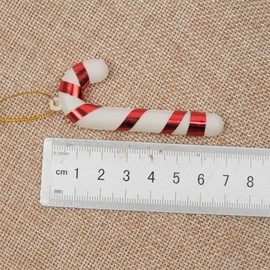 12 Pieces Candy Cane Christmas Tree Decorations Christmas Tree Hanging Baubles Decoration Bauble Xmas Ornament 7cm Candy Stick, Silver