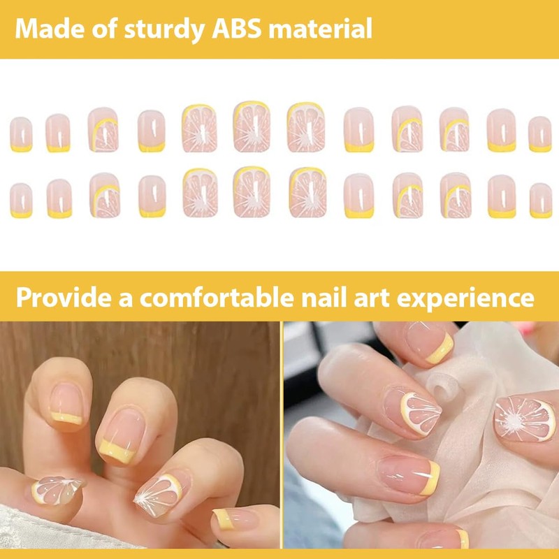 EIROVYA 24 x Lemon Style False Nail Stickers