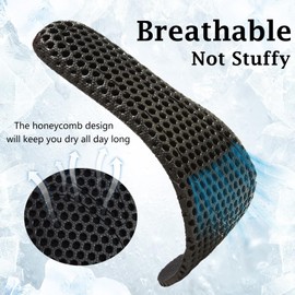 7STROBBS Thin Breathable Insoles for Men, Lightweight Replacement Cushion Shoe Inserts for Sneakers Work Shoes, Soft Sweat Absorbing Innersole Shoe Pads, Black U9/10