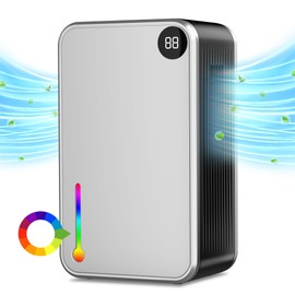 Dehumidifier,95 oz Water Tank Dehumidifer for Home,(800 sq. ft) Quiet with Timer, Automatic Shut-off function and Drain House,Dehumidifiers for Bathroom, Bedroom, Basement, 7-color LED light,Grey