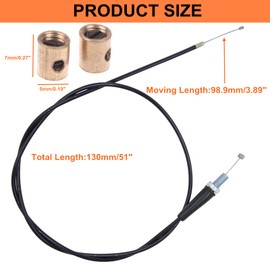 51 Inch Throttle Cable for Coleman CT200U BT200X CT200U-EX Mini Baja, Baja MB165 212cc 196cc 5.5hp MB200 200cc 6.5hp Pit Bike, for Motovox MBX10 MBX11 MBX12 Mini Bike with 2pcs Durable Cable Ends