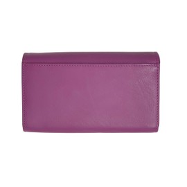 MORUCHA Clutch Wallet for Women Genuine Leather RFID Blocking High Capacity Cardholder M90 (Fuchsia)