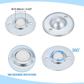 PATIKIL 5/8" Roller Ball Transfer Bearing, 6 Pcs Round Ball Transfer Unit Nylon, Carbon Steel Casters for Conveyor Roller Stand Transmission Furniture