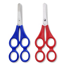 OUDQFCJ 2 x therapist scissors, children's learning scissors, therapist scissors with double handle, mother-child scissors with double handle, children's craft scissors, school, helper scissors, for
