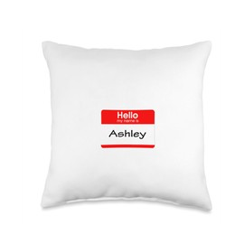 Ashley, Hello My Name is Name Tag, Badge Throw Pillow