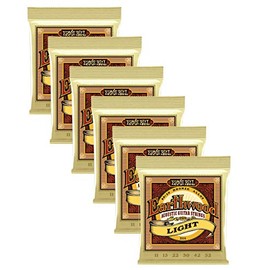 Ernie Ball 2004 Earthwood 80/20 Bronze Light Acoustic Guitar Strings 6 Pack (Standard)